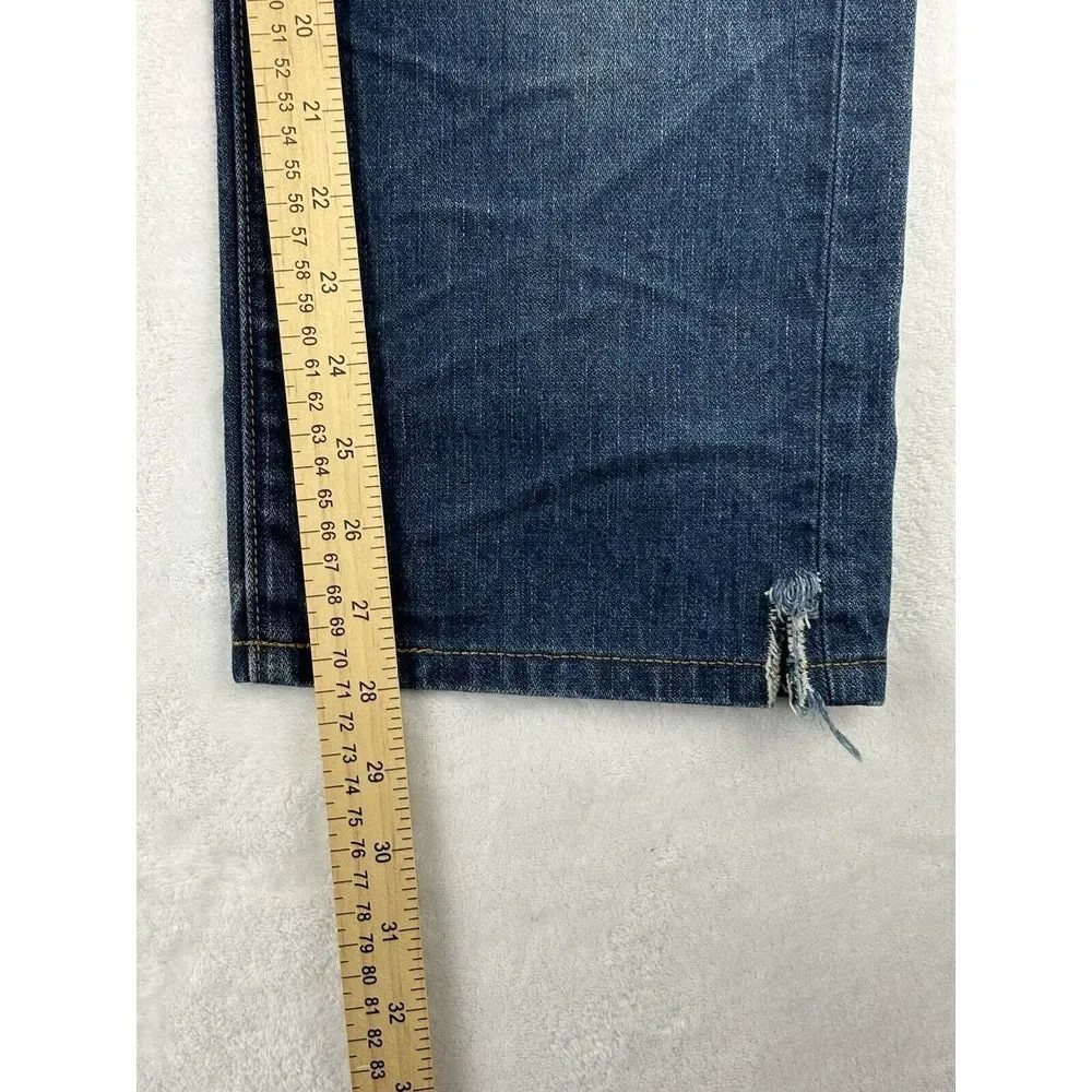 True Religion Jeans Men's Blue Geno Relaxed‎ Slim Jeans Split Hem Size 32